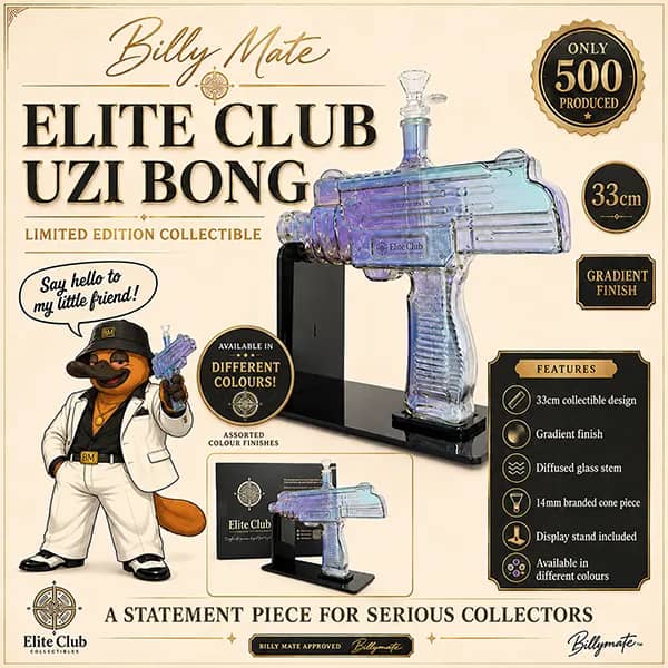 Elite Club Uzi Bong by Billy Mate  -  Limited Edition - Comes with Authenticity Certificate and edition Number