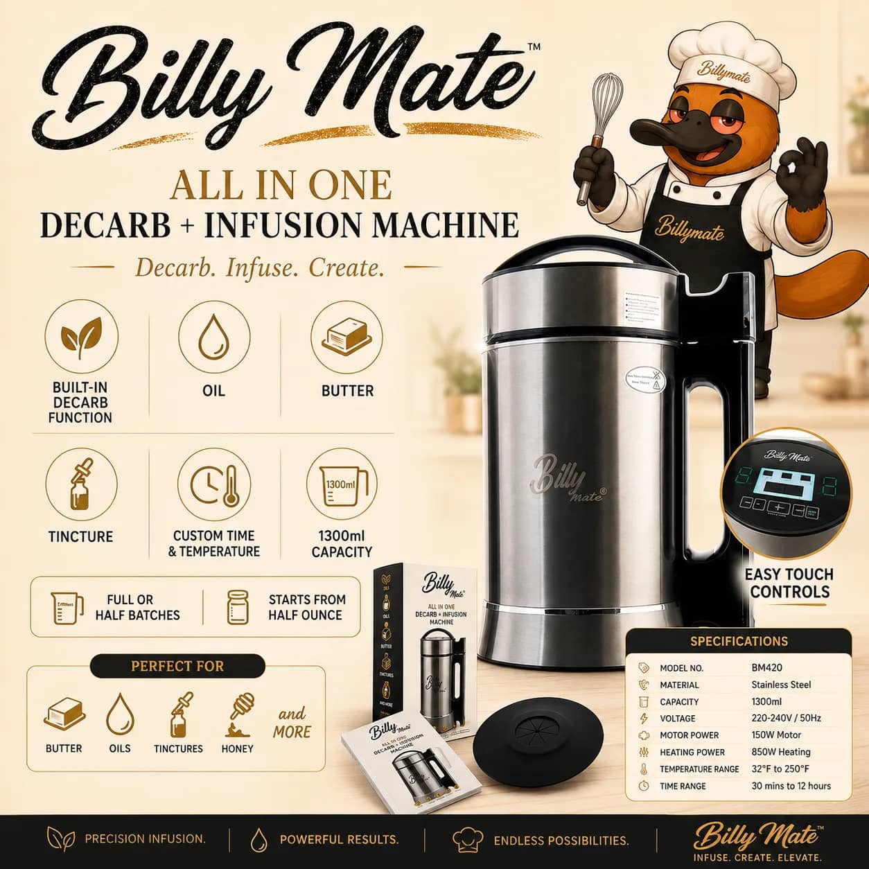 Billy Mate – The Ultimate Decarb and Infusion Butter Machine for Irresistible Treats