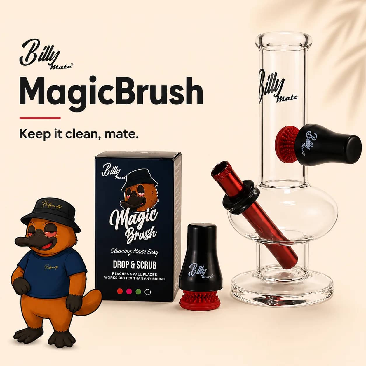 Billy Mate Magic Brush – Magnetic Bong Cleaner | Keep Your Bong Clean, Mate.