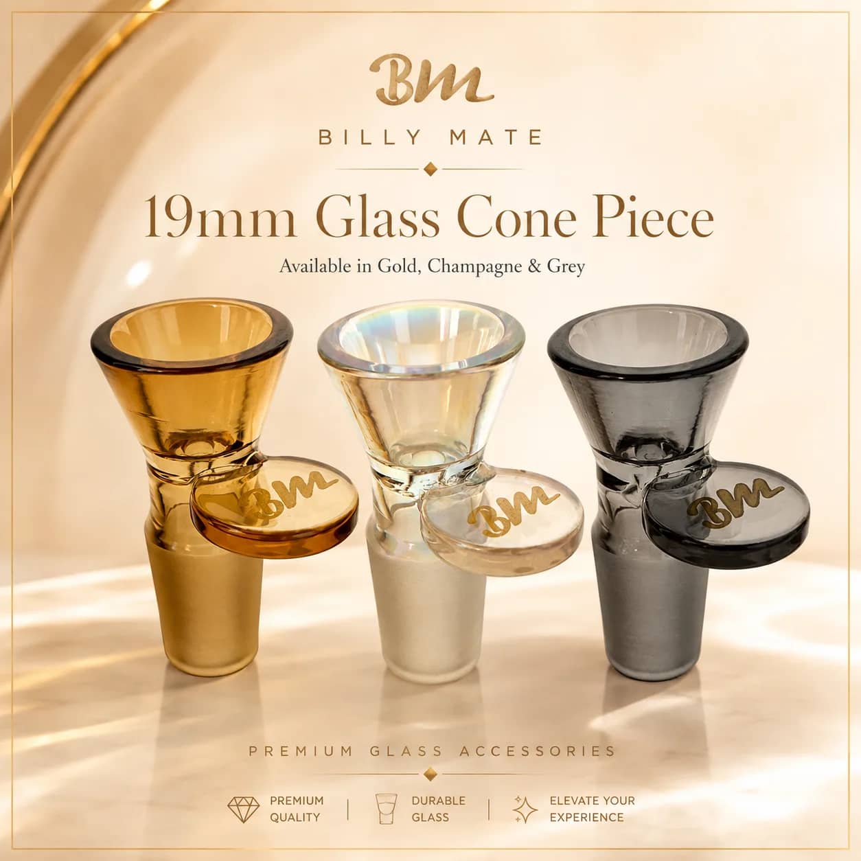 19mm Gradient Glass Cone Piece | Billy Mate