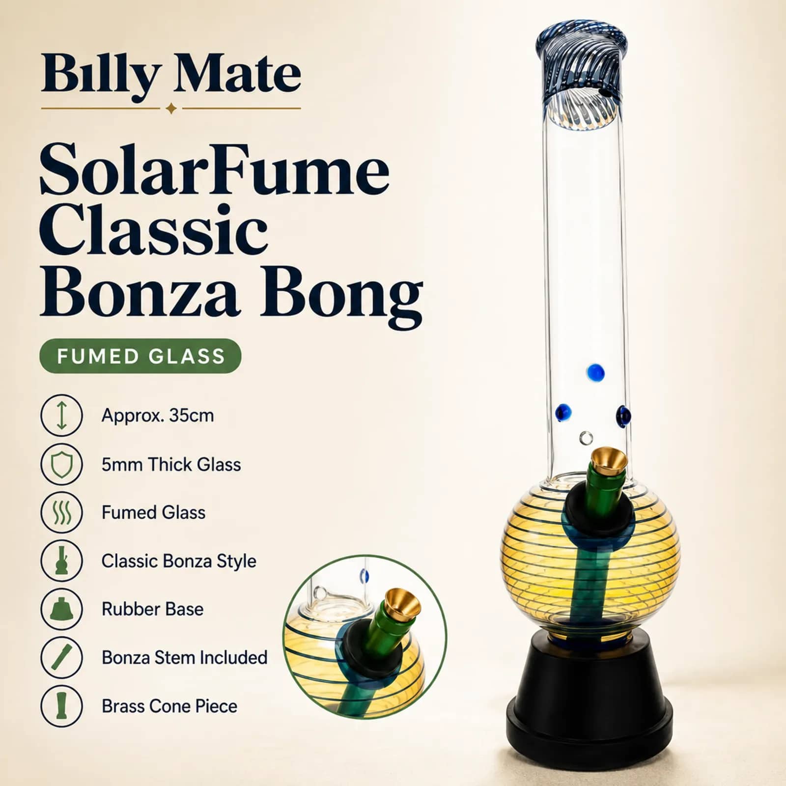 35cm SolarFume Classic Bonza Bong | Billy Mate