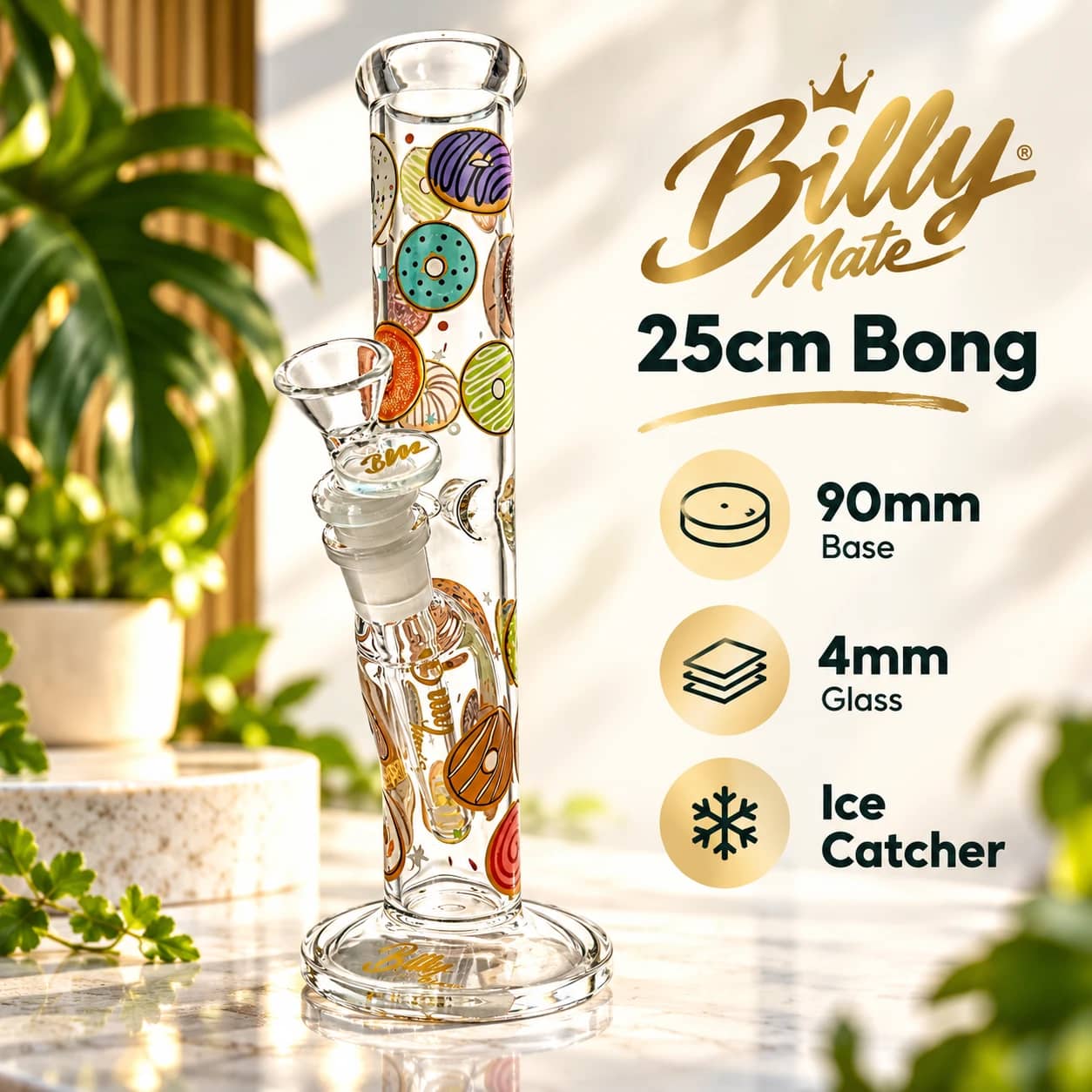Billy Mate Donut Straight Bong 25cm | 4mm Glass