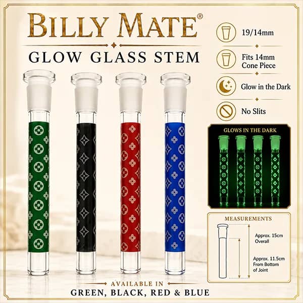 11.5cm Glow Glass Stem 19/14mm No Slits | Billy Approved