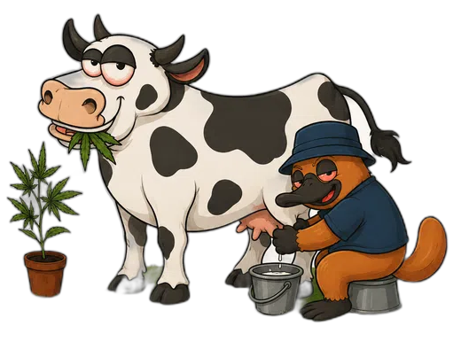 Billy milking the cow on Billy's Farm